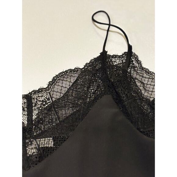 Wishlist Flow Camisole Top Sz L Black Lace V Neck Capsule Minimalist babydoll - Picture 3 of 8